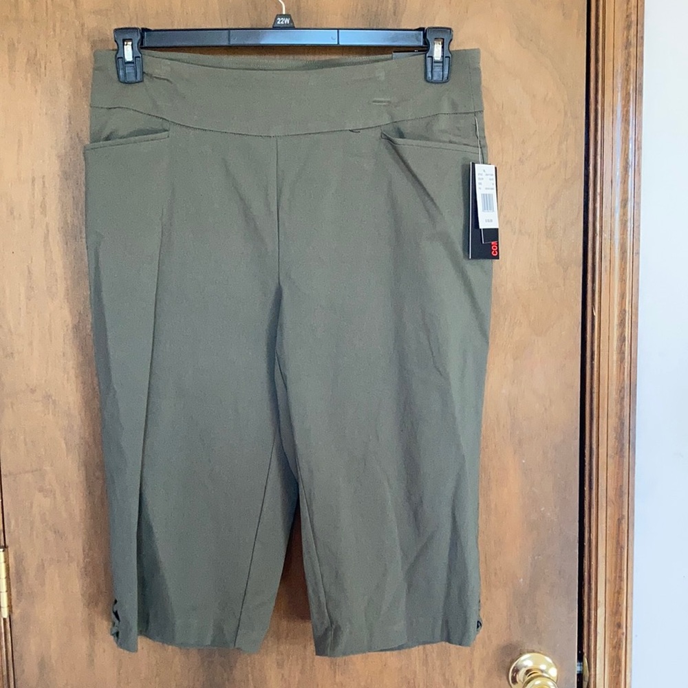 Briggs comfort waistband hidden elastic Capri olive size 16 - Picture 7 of 16